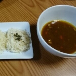 カレーの残りで★ひんやりカレーつけ麺